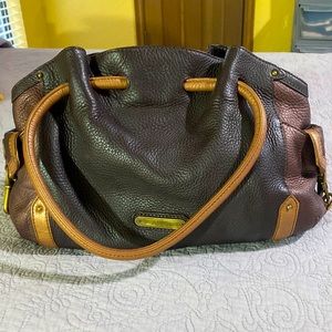 Cole Haan Leather Hobo Bag Brown metallic multi colored